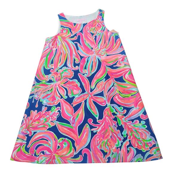 Lilly Pulitzer Jackie Silk Shift Dress Resort Navy Banana Flambe Size XXS - Picture 11 of 11